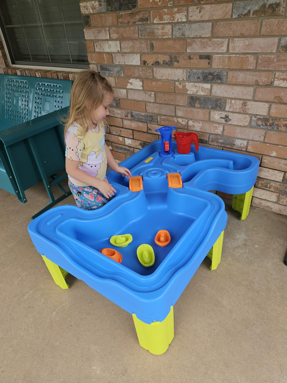 Simplay3 Big River and Roads Water Play Table, Outdoor Activity Table with Track Toys for Toddlers and Kids, 9 Accessories Included, Made in USA customer photo 2
