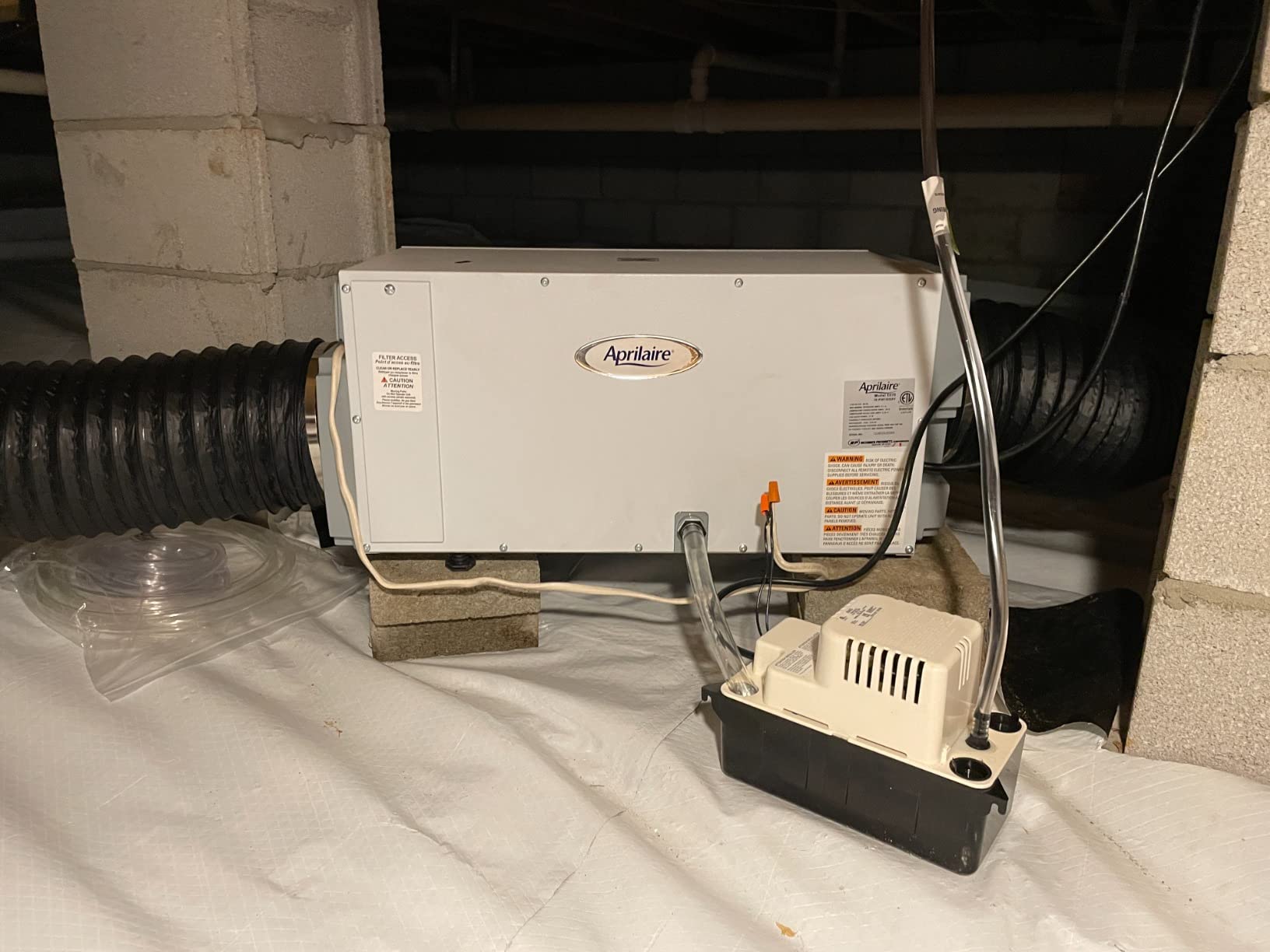 AprilAire E070 Pro 70-Pint Crawl Space Dehumidifier with Drain Hose, Commercial-Grade Whole-House Dehumidifier for Crawlspace, Basement, or Whole Home up to 2,200 sq. ft. customer photo 1