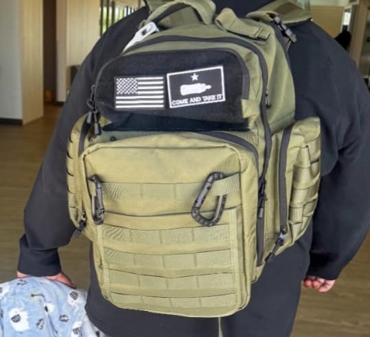 Dad Diaper Bag - Molle-Style Military Diaper Backpack Made of Rugged 900D Waterproof Polyester with Wider Extra-Long Straps, Pouch for Dirty Diapers, Baby Wipes Dispenser & Insulated Bottle Pockets customer photo 1