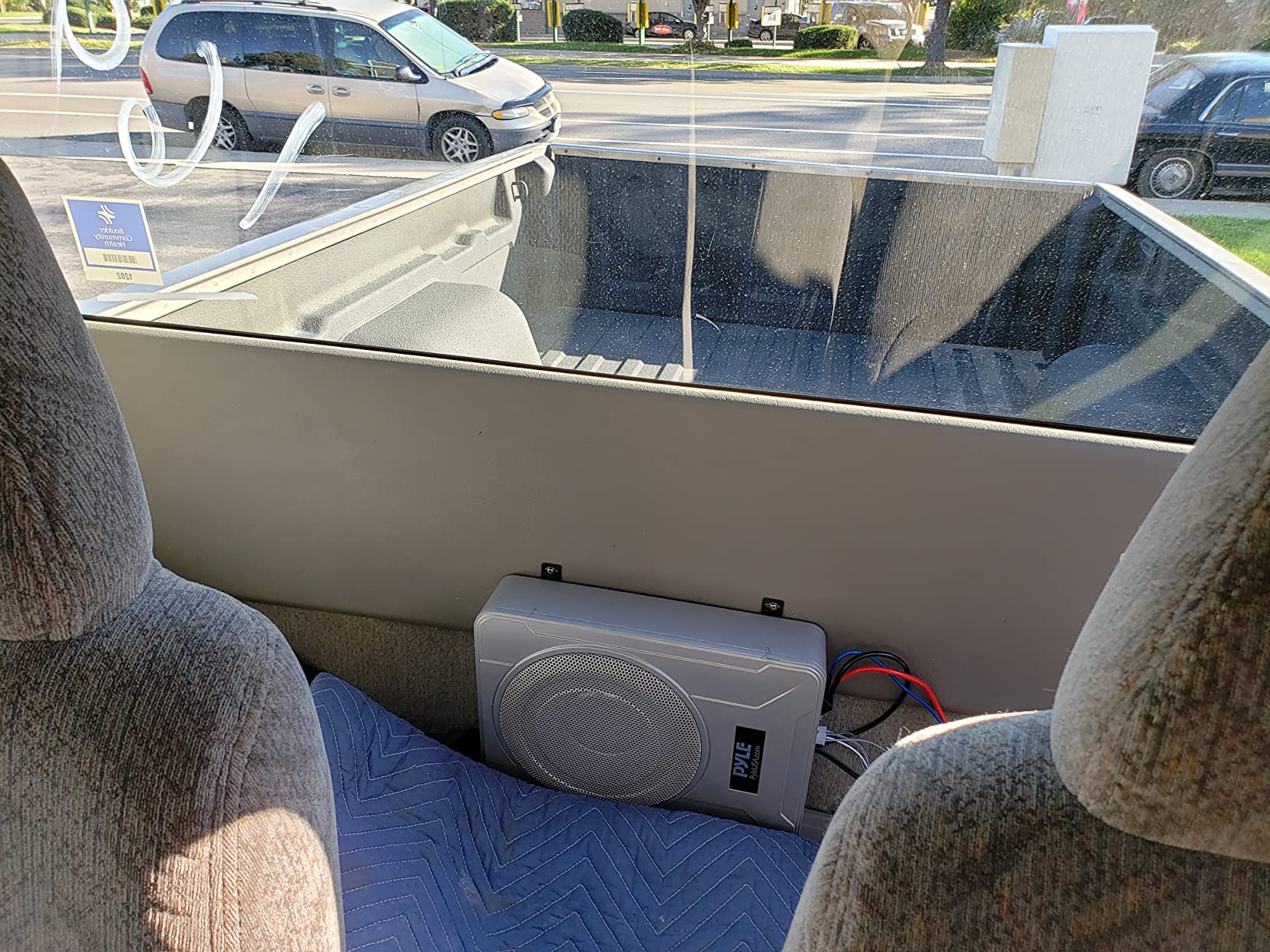 Pyle 8-Inch Low-Profile Amplified Subwoofer System - 600 Watt Compact Enclosed Active Marine Underseat Car Subwoofer with Built in Amp, Powered Car Subwoofer w/Low & High Level Inputs PLMRSBA8,Silver customer photo 1