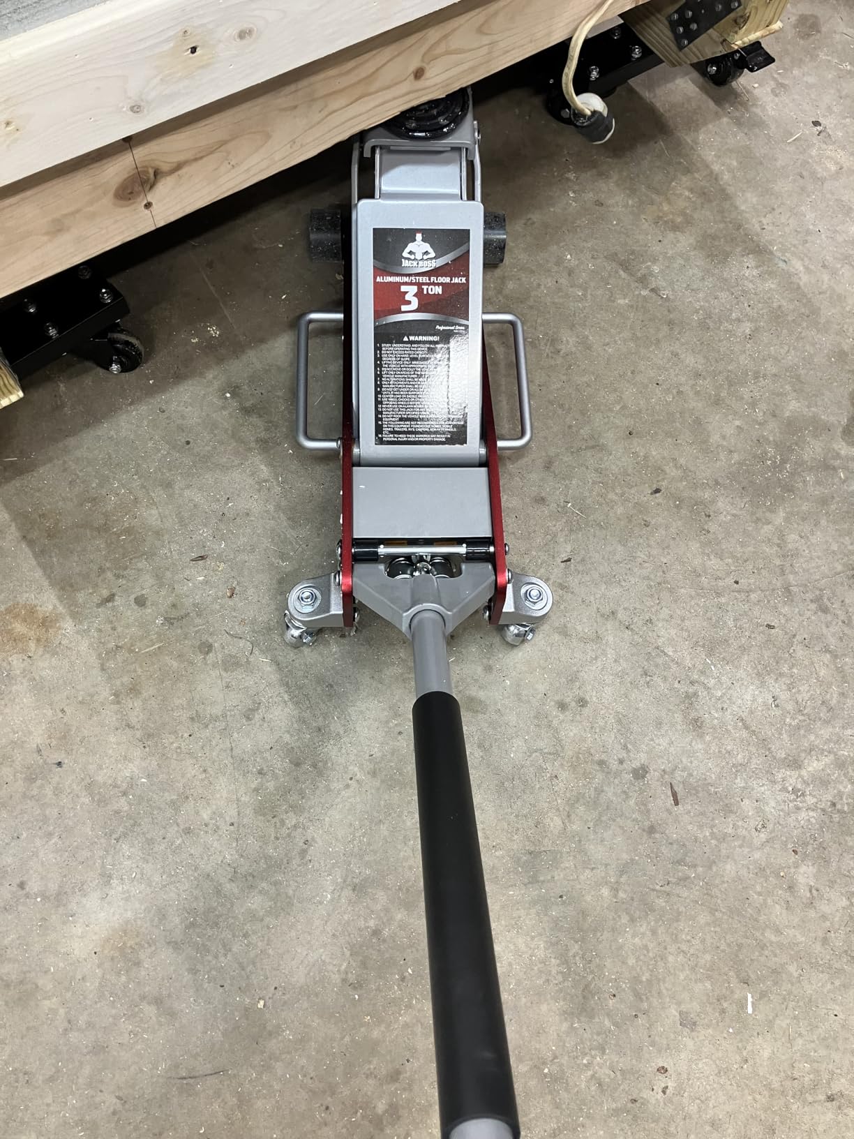 Jack Boss 3 Ton Low Profile, Aluminum and Steel Racing Floor Jack with Dual Pistons Quick Lift Pump, Lifting Range 3-15/16