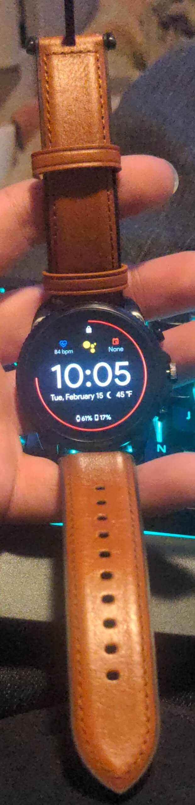 Fossil Men's Gen 6 44mm Stainless Steel and Silicone Touchscreen Smart Watch, Color: Black (Model: FTW4061V) customer photo 1