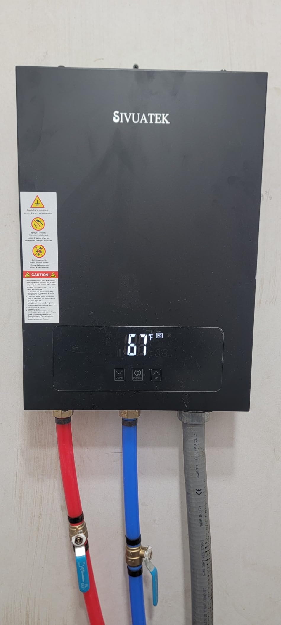 Electric Tankless Water Heater SIVUATEK 14kW, 240V - On-Demand Hot Water for Whole House - ETL Certified, Self Modulating - Compact Design for Easy Installation - for 2 Point of Use Hot Water customer photo 1