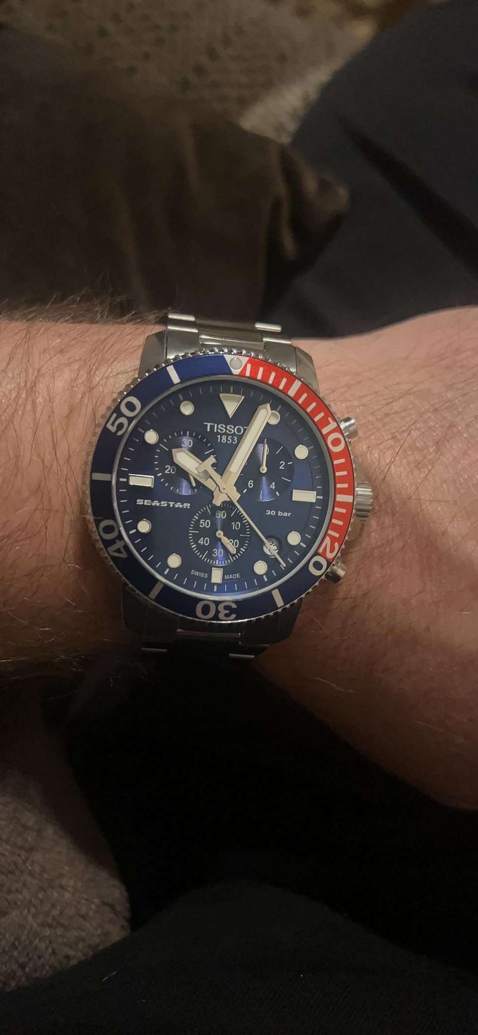 Tissot Mens Seastar 1000 Quartz Chronograph 316L Stainless Steel Case Swiss Quartz Watch (T1204171104103) customer photo 2