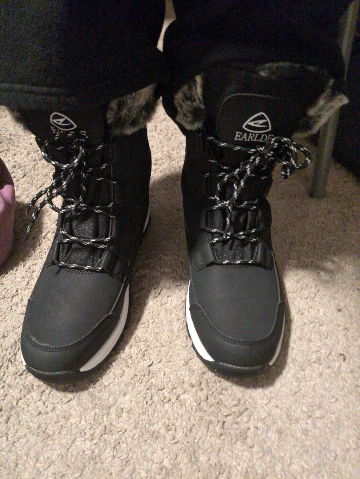 EARLDE Women's Snow Boot With Waterproof Lace Up Mid-Calf Outdoor Winter Deep Tread Rubber Sole customer photo 2