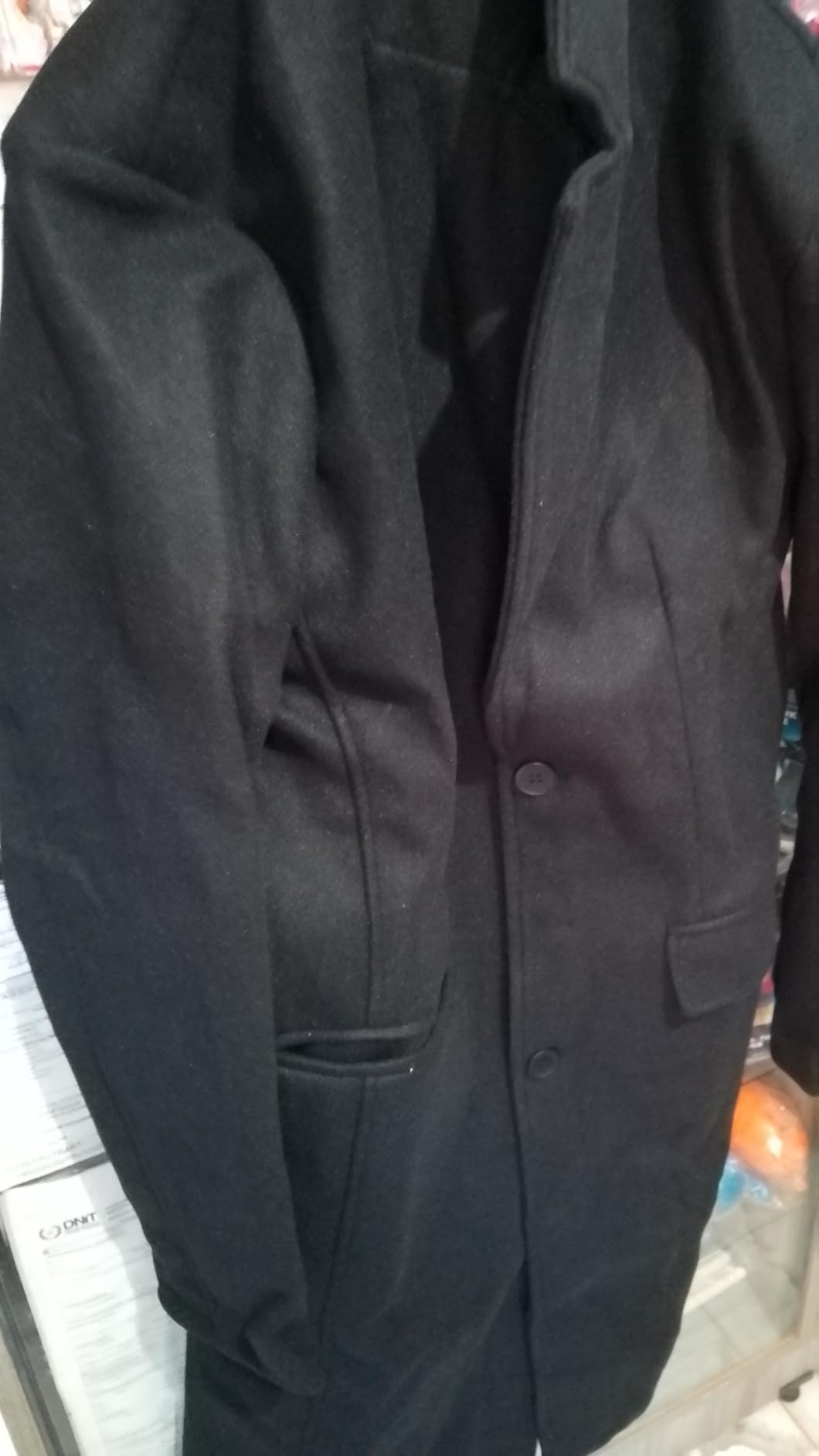 Mens Trench Coat Single Breasted Long Pea Coat Overcoat customer photo 1