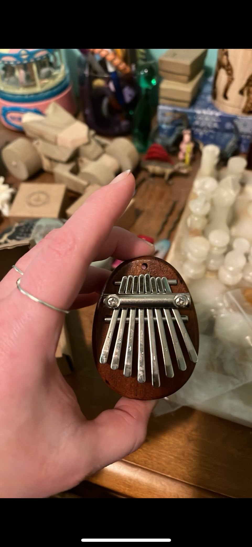 8 Key Mini Kalimba Thumb Piano Solid Wood Finger Piano Portable Marimba with Lanyard, Gift for Kids Adults Beginners customer photo 1