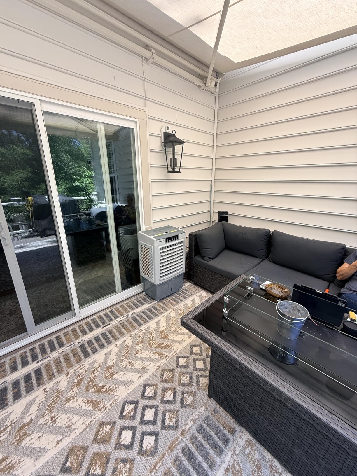 VAGKRI Swamp Cooler, 2100CFM Evaporative Air Cooler with 3 Modes & Wind Speeds, 120 Degree Oscillation, 24H Timer, Portable Outdoor Air Conditioner with Auto Fill for Patio Garage Commercial Use, 8 Gallon customer photo 1