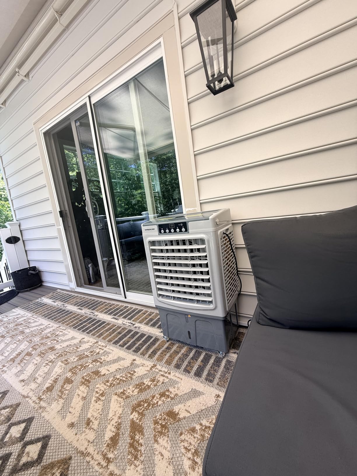 VAGKRI Swamp Cooler, 2100CFM Evaporative Air Cooler with 3 Modes & Wind Speeds, 120 Degree Oscillation, 24H Timer, Portable Outdoor Air Conditioner with Auto Fill for Patio Garage Commercial Use, 8 Gallon customer photo 2