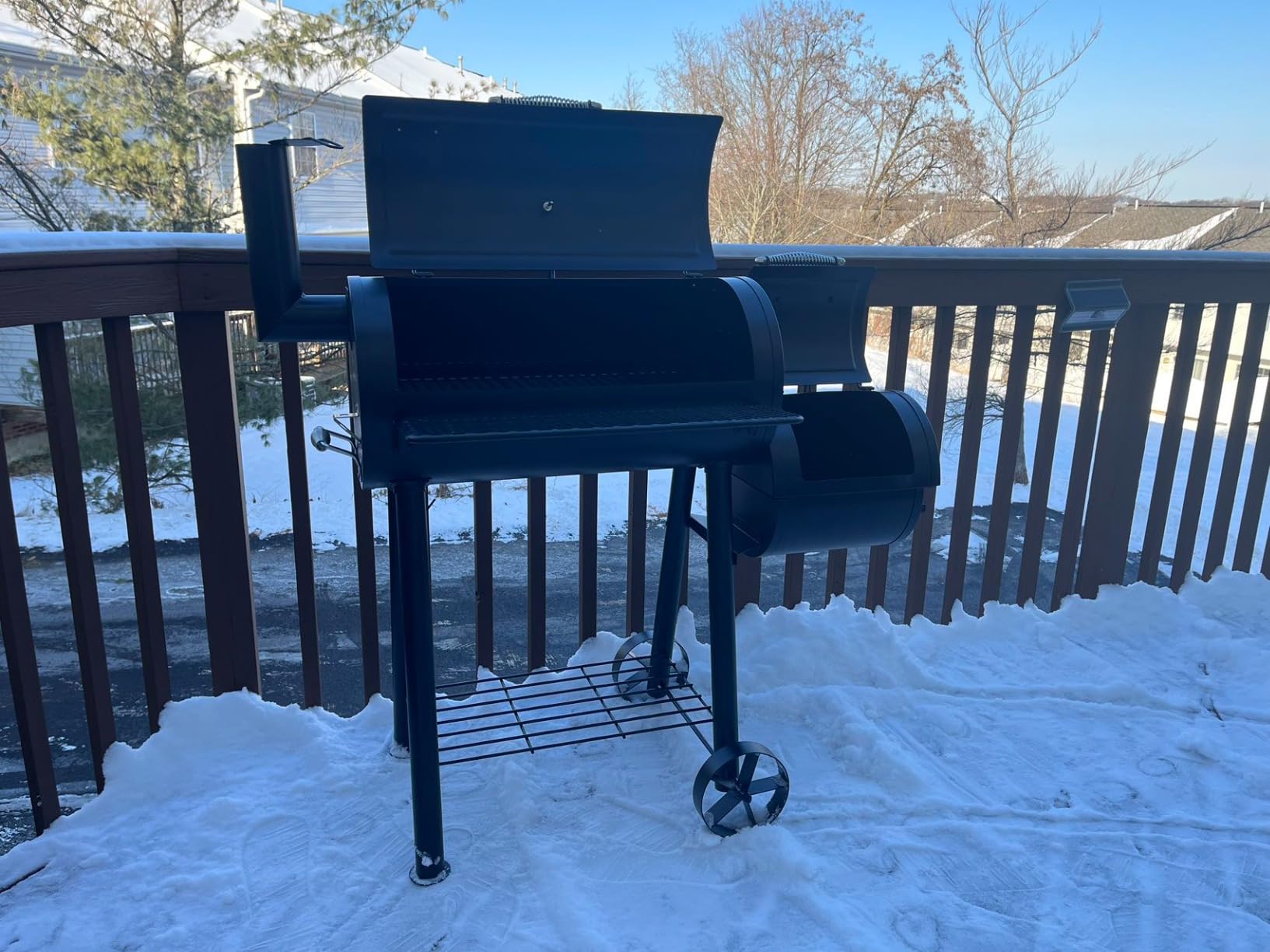 MFSTUDIO Heavy Duty Charcoal Wood Offset Outdoor Smoker Grill, Charcoal Grill with Smoker Combo for BBQ Grilling customer photo 1
