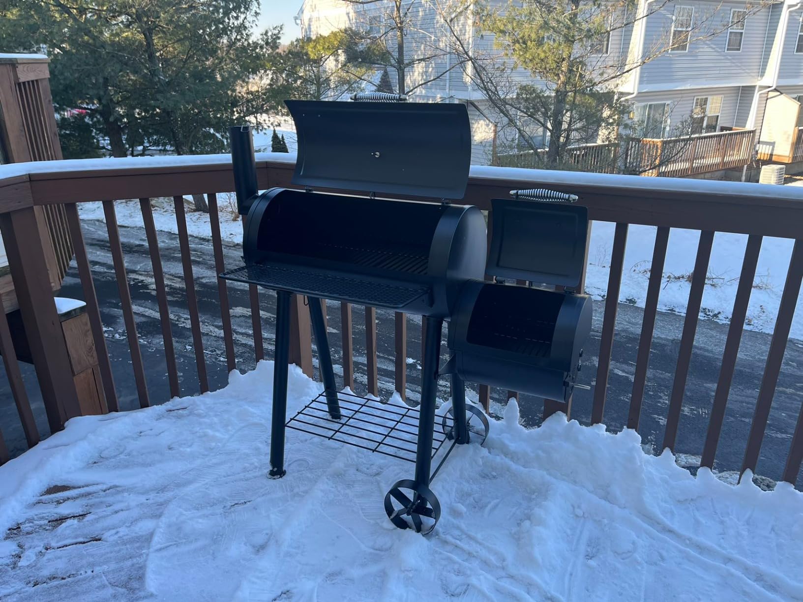 MFSTUDIO Heavy Duty Charcoal Wood Offset Outdoor Smoker Grill, Charcoal Grill with Smoker Combo for BBQ Grilling customer photo 2