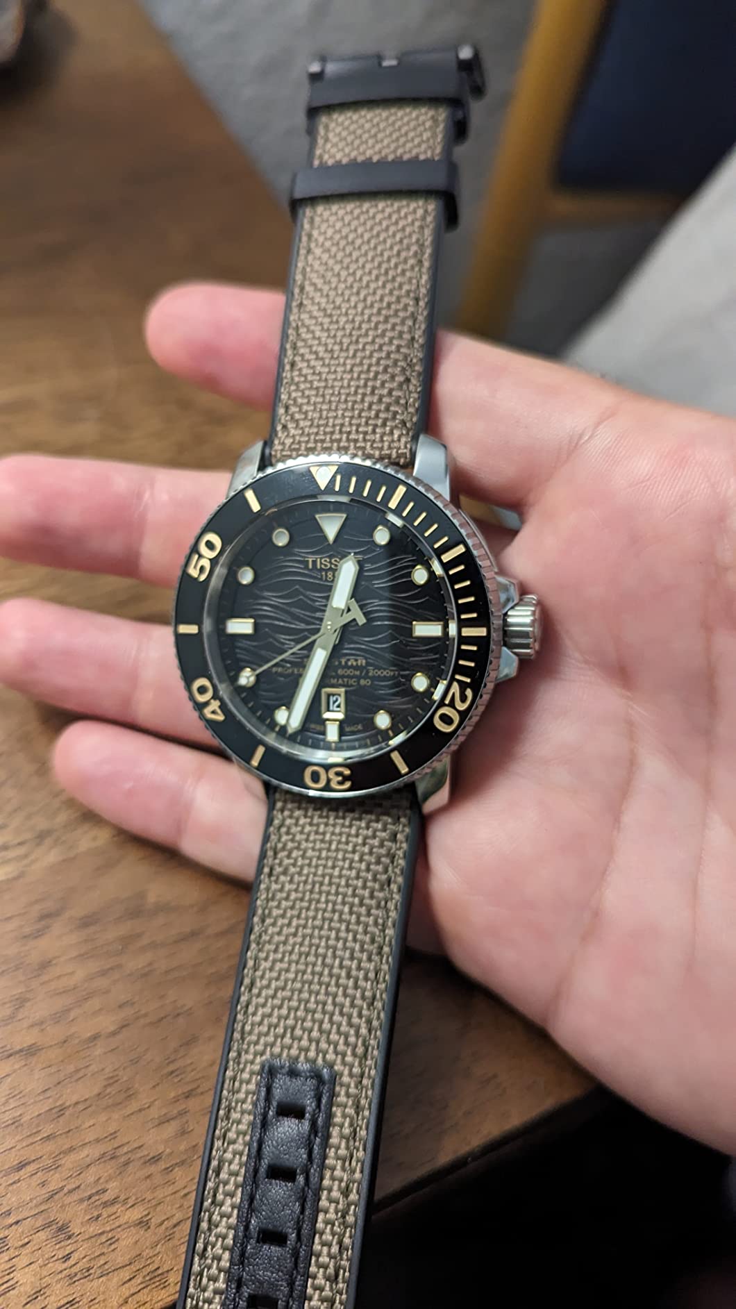 Tissot Mens Tissot Seastar 2000 Professional Powermatic 80 316L Stainless Steel case Automatic Watch, Black, Rubber, 22 (T1206071744101) customer photo 2
