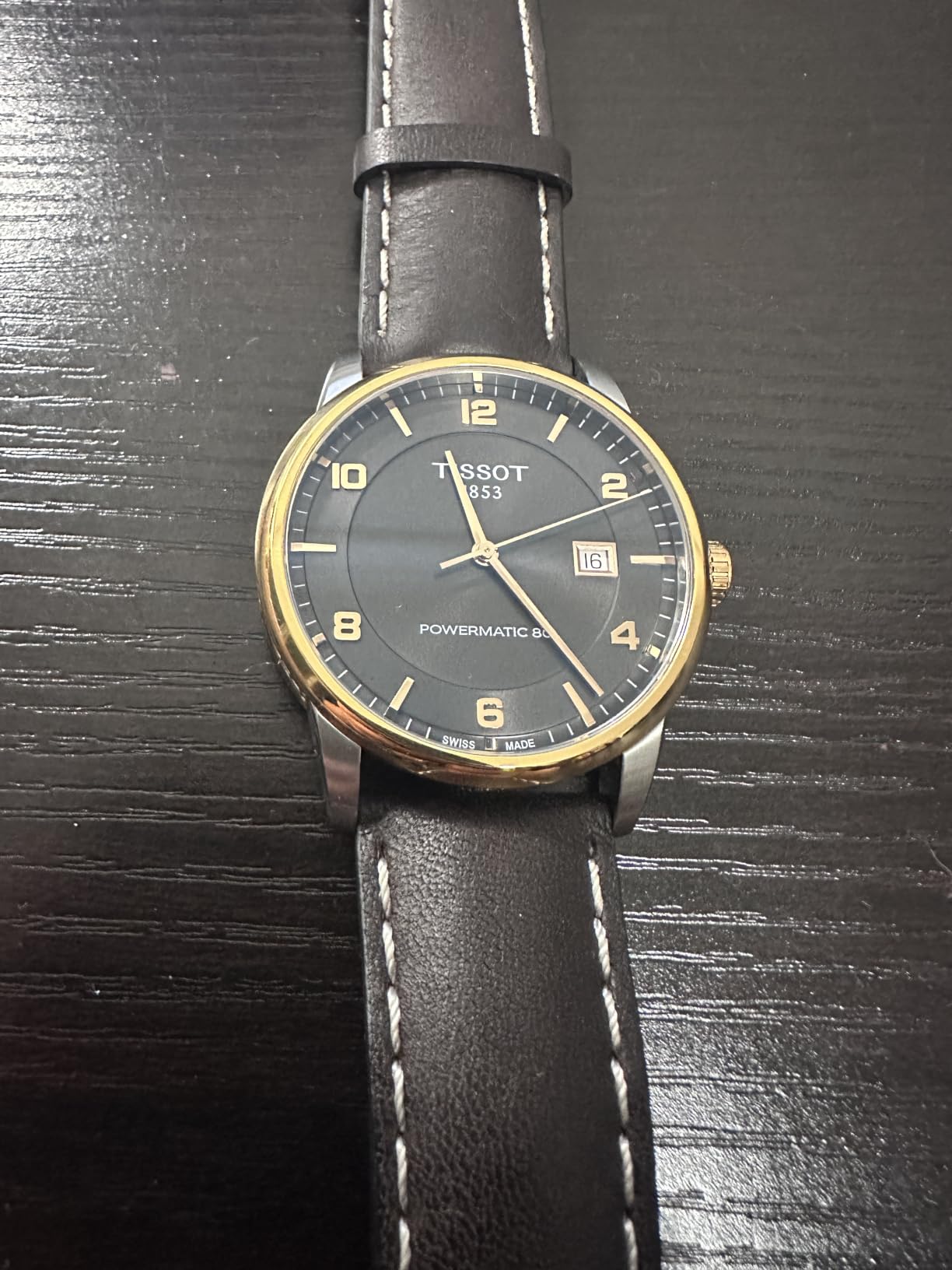 Mens Luxury 316L Stainless Steel case with Rose Gold PVD Coating Automatic Watch, Brown, Leather, 22 (T0864072606700) customer photo 1