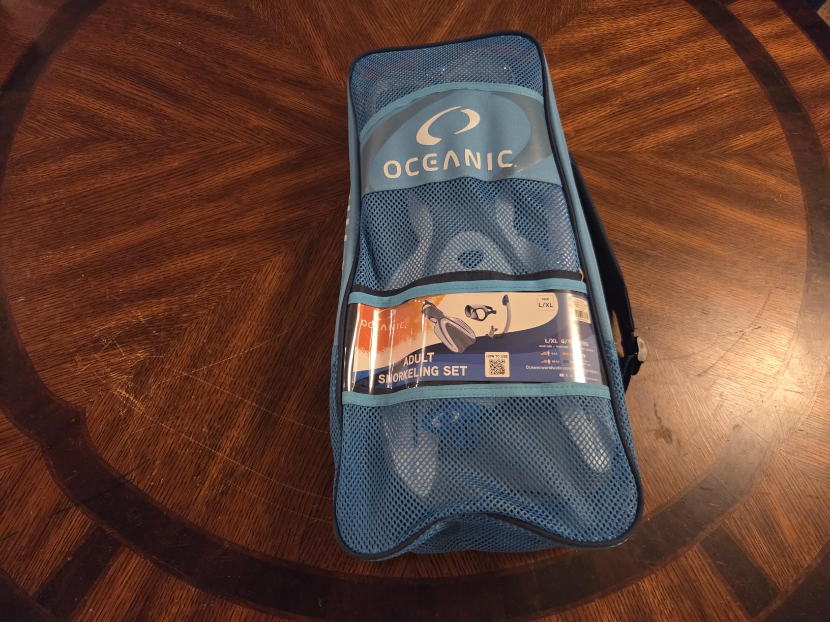 Oceanic Snorkel Set, Mask, Fins & Mesh Gear Bag | Two-Lens Mask, Hypoallergenic Silicone Skirt, Dry-Top Snorkel, Power Fins, Ski-Strap Snorkel Keeper customer photo 2