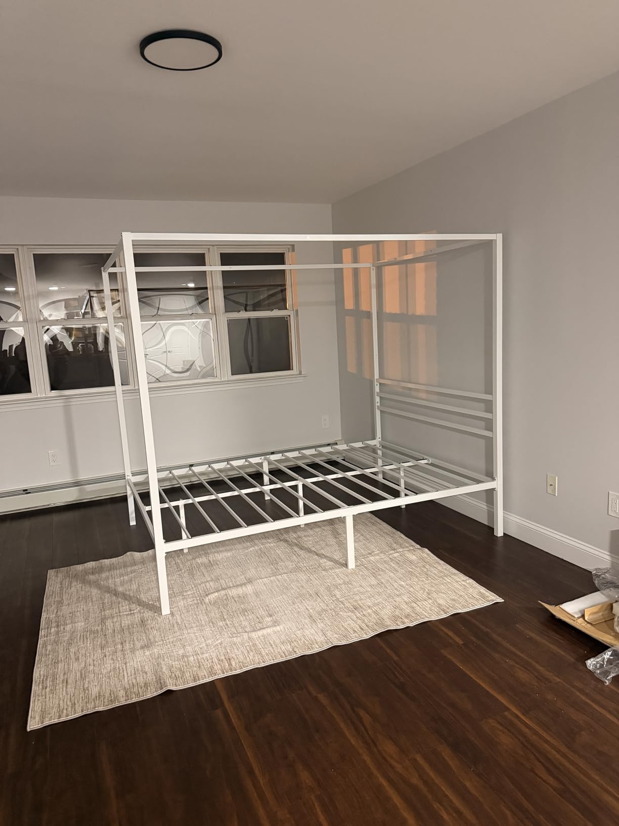 SHA CERLIN Canopy Bed Frame Queen Size, Mattress Foundation with Metal Slats Support, No Box Spring Needed, Easy Assembly, Black customer photo 2