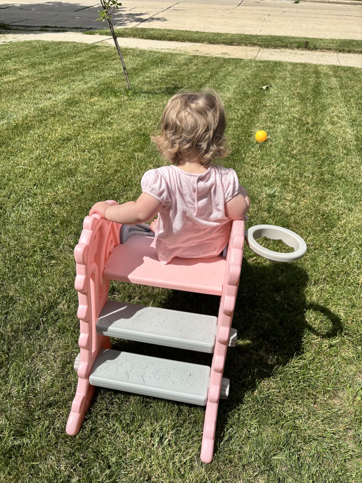 Nyeekoy 3 in 1 Toddler Slide, Kids Slide Climber Playset with Basketball Hoop, Indoor and Outdoor Playground for Kids, Folding Design Freestanding Baby Slide, Easy Assembly customer photo 1