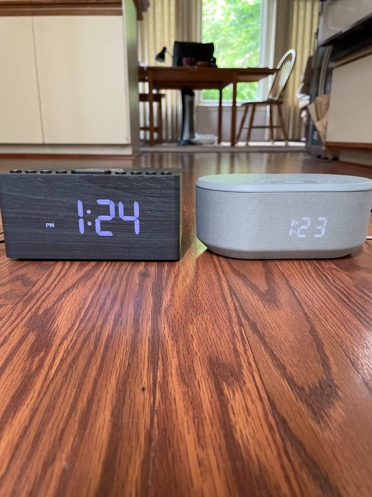 ANJANK Wooden Bluetooth Speaker, Alarm Clock with FM Radio, Qi Certified Fast Wireless Charging Station for iPhone/Samsung, USB Charger Port, Dimmable Display, Digital Wood Clock for Bedroom, Bedside customer photo 1