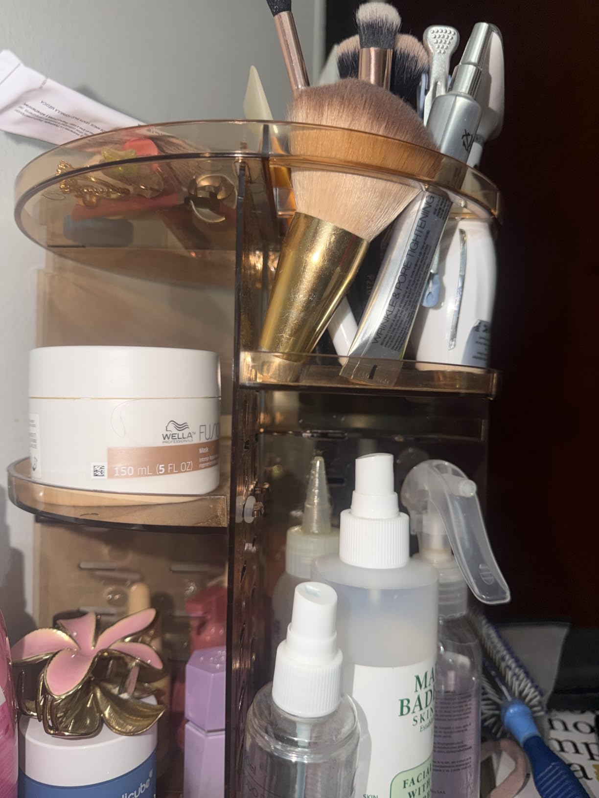 Masirs 360 Rotating Makeup Organizer Countertop - Adjustable Shelf Height - The Perfect Round Spinning Cosmetic Organizer for Bedroom Dresser or Vanity Countertop Storage (Clear) customer photo 2