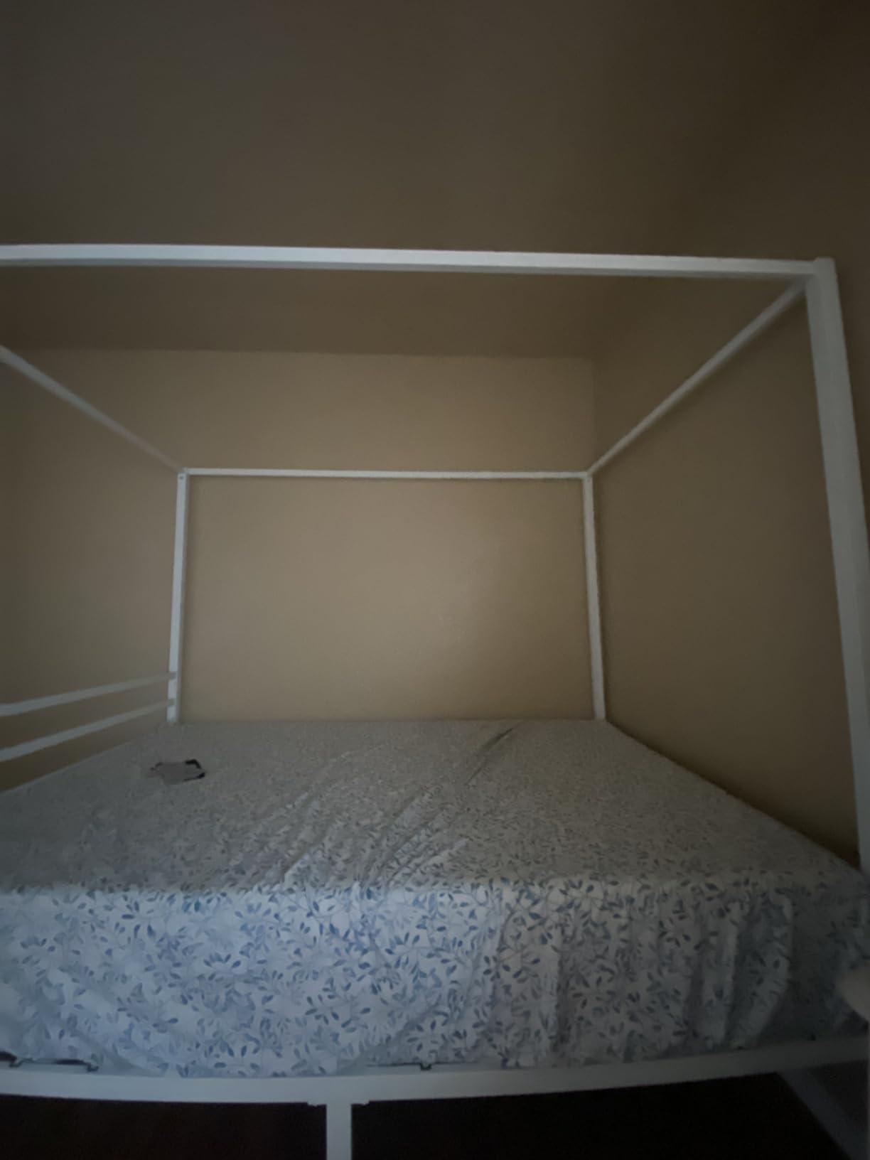 ikalido Queen Size Metal Canopy Bed Frame, Modern Four-Poster Platform Bed Frame, Mattress Foundation, Under-Bed Storage Space, No Box Spring Needed, Black customer photo 1