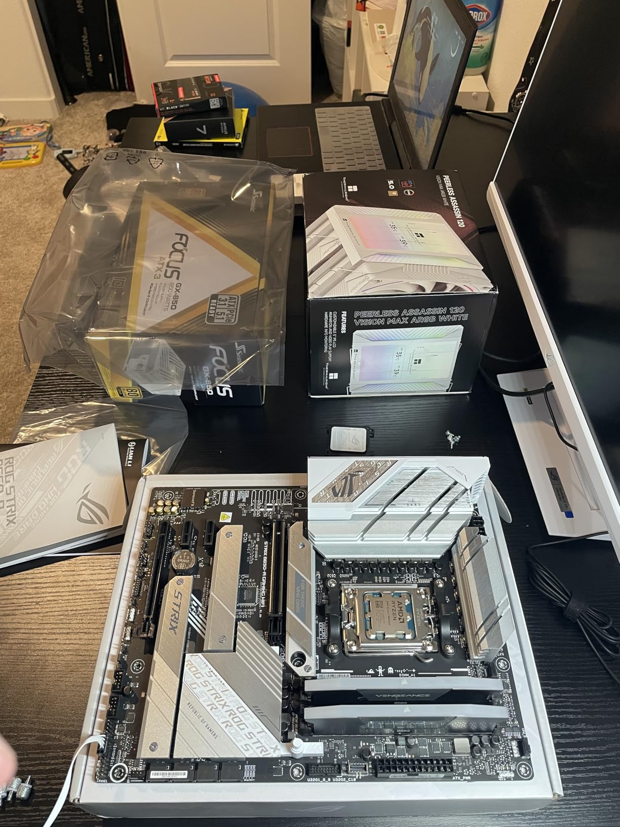 ASUS ROG Strix B650-A Gaming WiFi AMD B650 AM5 Ryzen Desktop 9000 8000 & 7000 ATX motherboard, 12+2 power stages, DDR5, 3x M.2 slot, PCIe 4.0, 2.5G LAN, WiFi 6E, USB 3.2 Gen 2x2 Type-C, Aura Sync customer photo 1