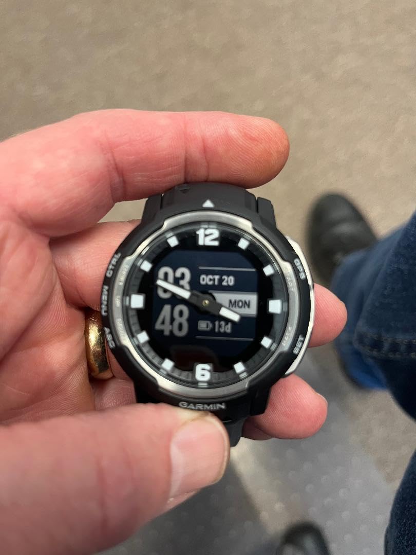 Garmin Instinct Crossover, Rugged Hybrid Smartwatch, Analog Hands and Digital Display, Black customer photo 1