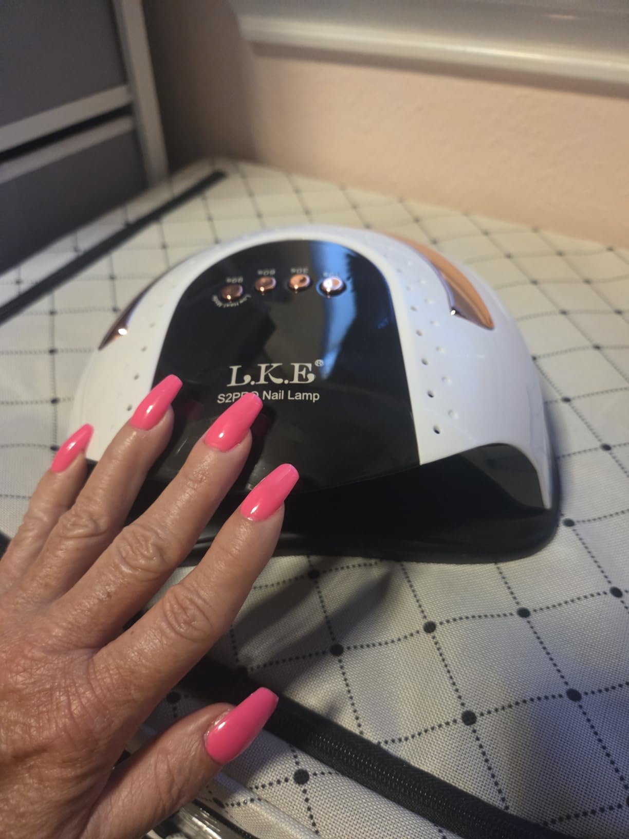 268W UV LED Nail Lamp, LKE Nail Dryer for Gel Polish, 4 Timers UV Nail Lamp Professional Nail Light, 57Pcs Lamp Beads and Automatic Sensor (White) customer photo 1