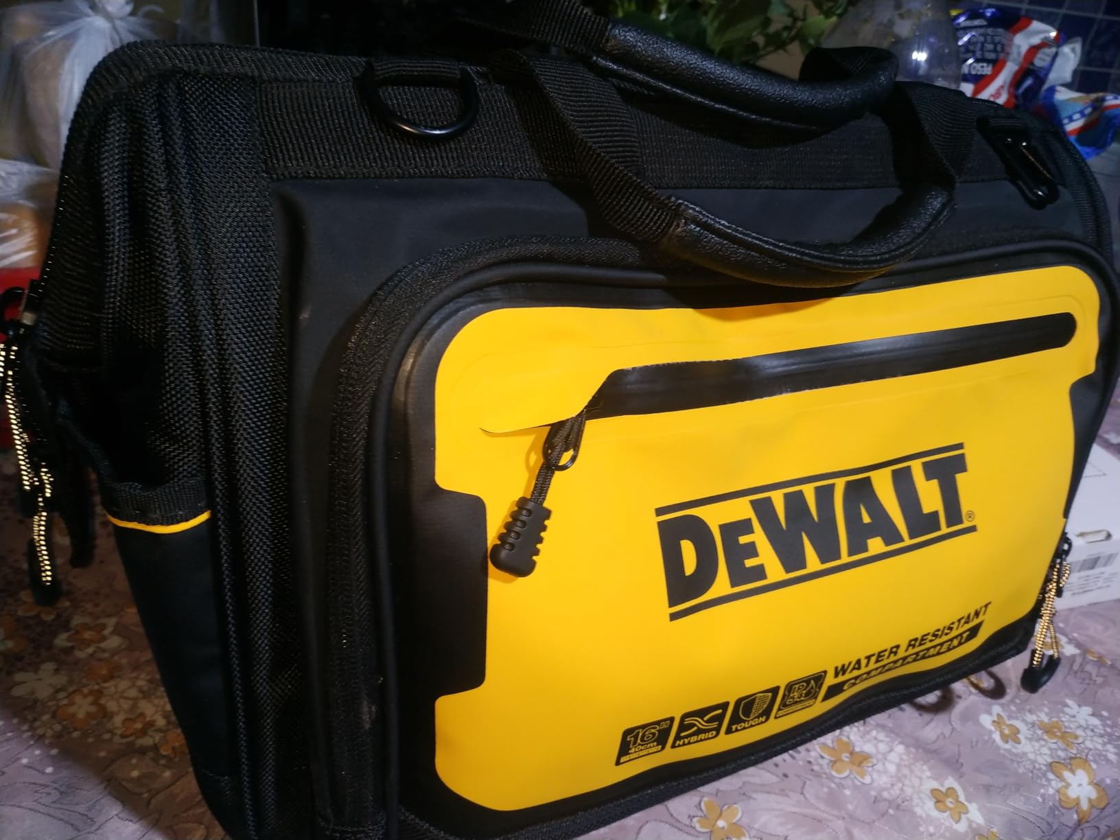 DEWALT Tool Bag, Water Resistant, Hard Bottom, 16-inch, Professional Tool Tote (DWST560103) customer photo 1