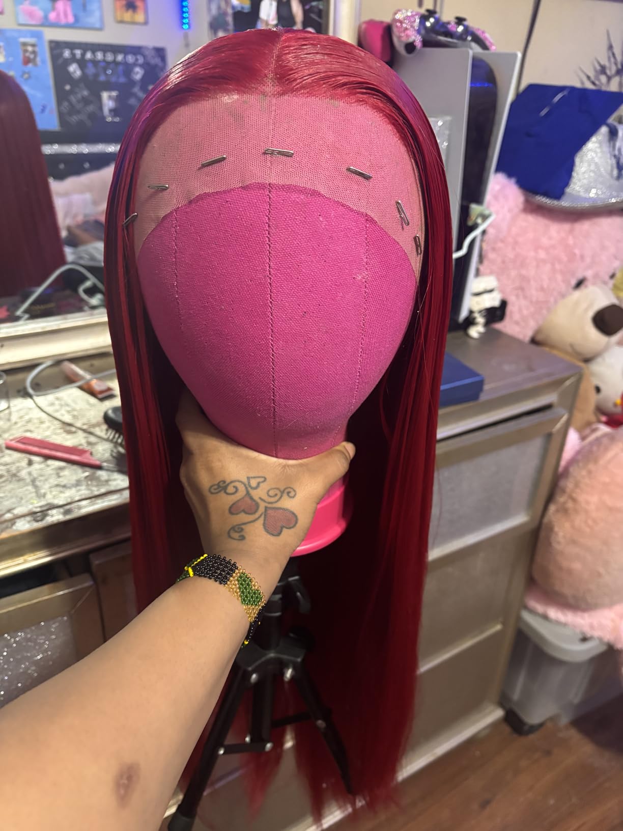22inch Cork Canvas Block Head Mannequin Head Wig Display Styling Head customer photo 1