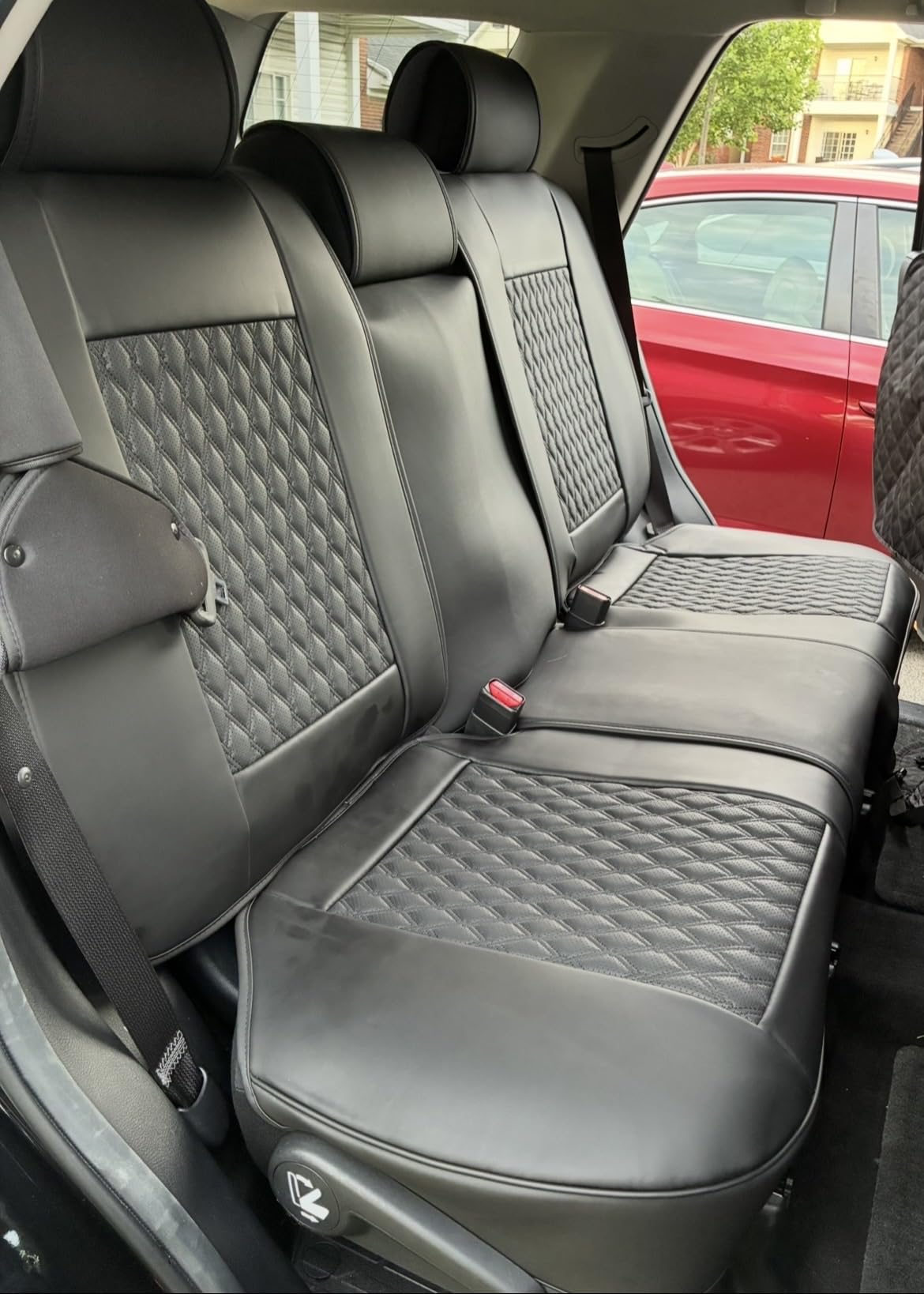Coverado Car Seat Covers Full Set, Black Seat Covers for Car with Lumbar Support, Nappa Leather Seat Covers Waterproof Car Seat Protectors Universal Fit for Most Cars SUV Trucks customer photo 1