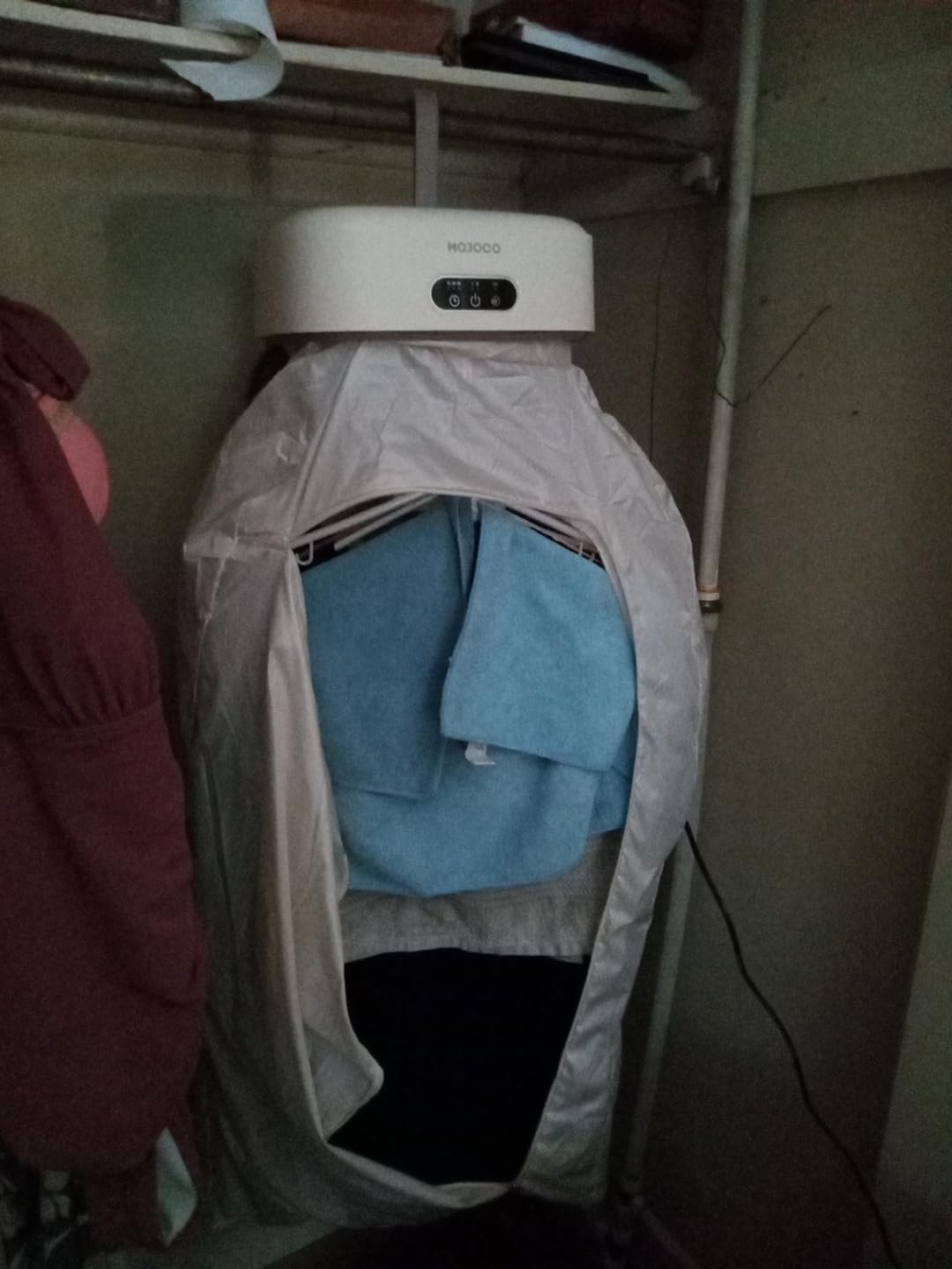 MOJOCO Portable Clothes Dryer - Mini/Compact Dryer for Apartment, RV, Travel - Small Quiet Fast-Drying Machine with Adjustable Timer & Hassle-Free Setup customer photo 2
