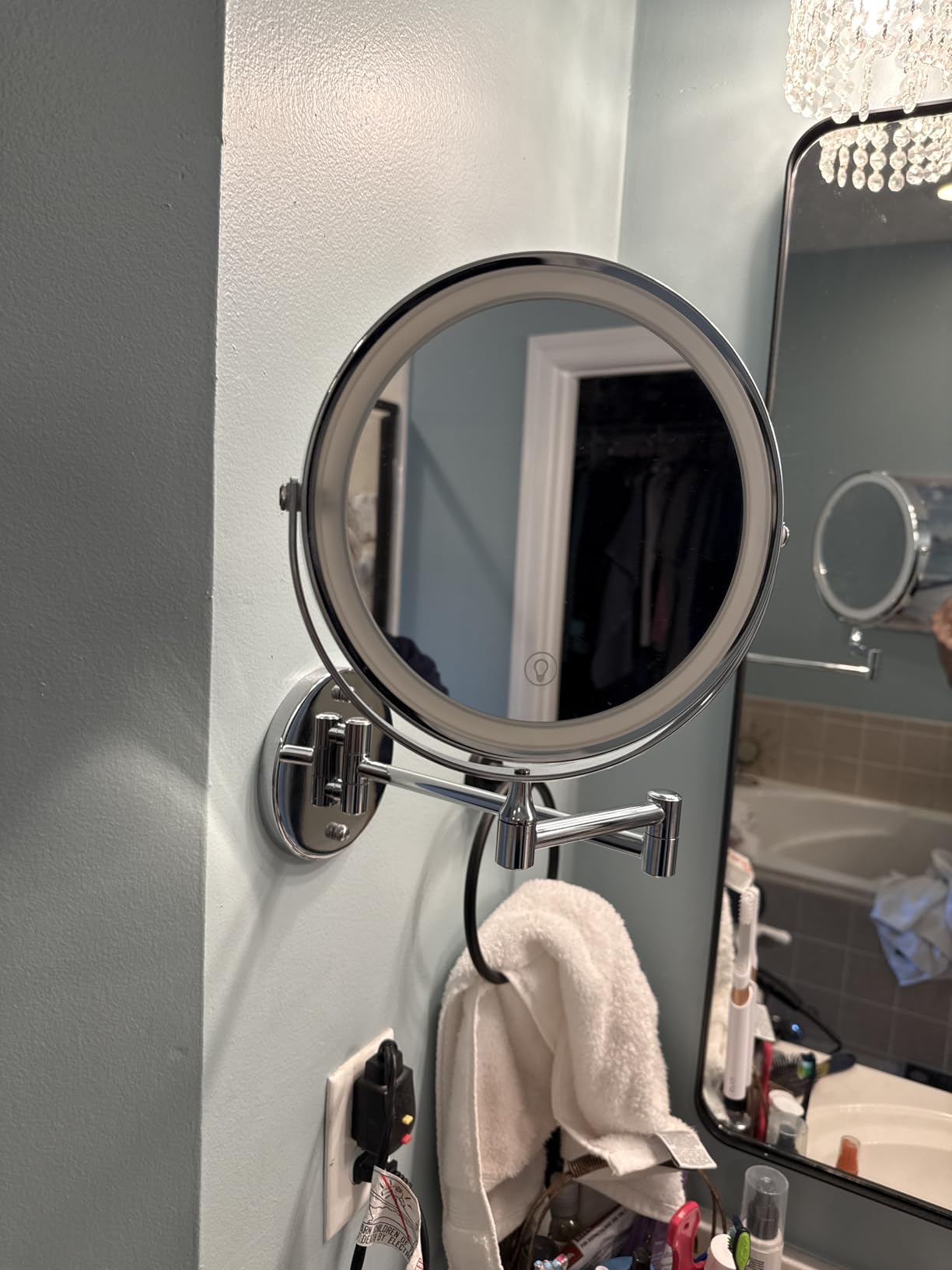 MNIENT Wall Mounted Lighted Makeup Mirror, 8