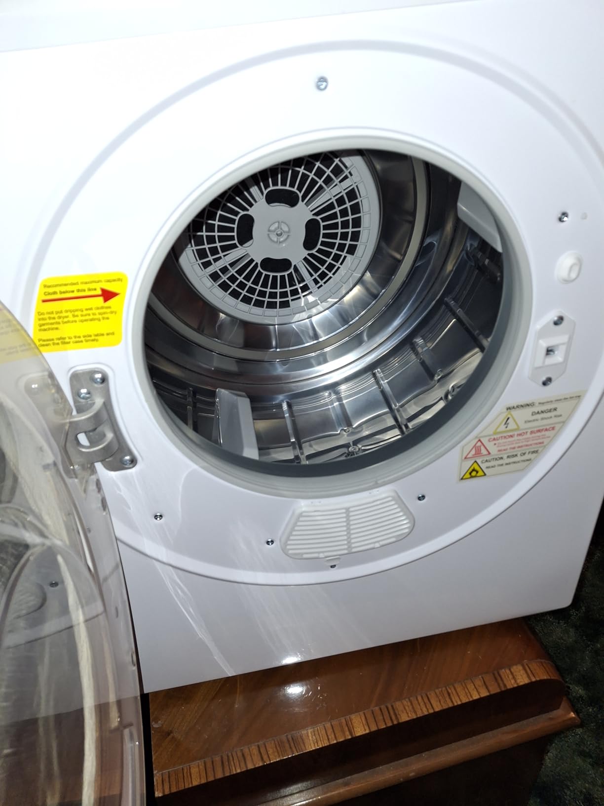 Euhomy Compact Dryer 1.8 cu. ft. Portable Clothes Dryers with Exhaust Duct with Stainless Steel Liner Four Function Small Dryer Machine, Suitable for Apartments, Dorm, RVs, White customer photo 1