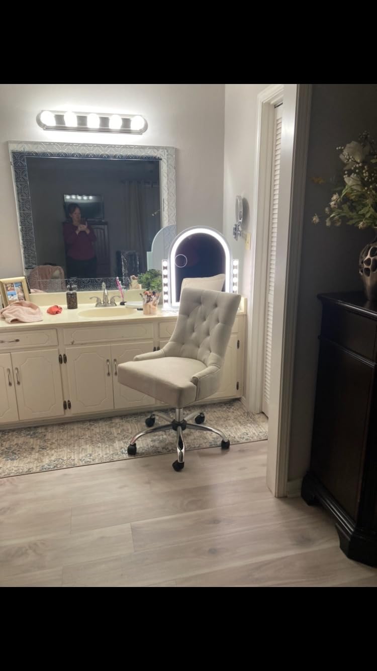 VANITII Vanity Hollywood Mirror with Lights Speaker USB Charging Lighted Makeup Mirror with Bulbs 3 Lighting Modes and Desktop Light up Mirror for Bedroom Dressing Room customer photo 2