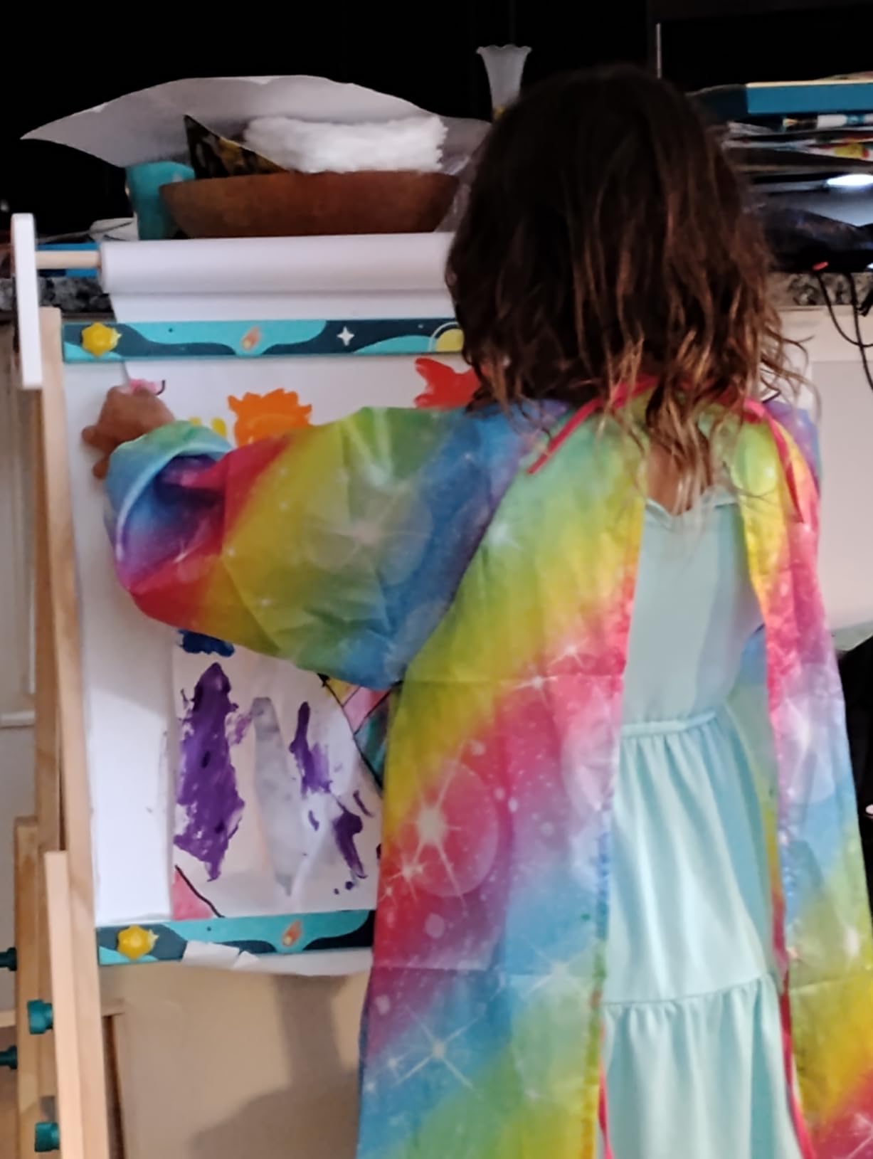 Joyooss Art Easel for Kids,Double Sided Wooden with 98+ Accessories Kids Easel Drawing Board with Magnetic Chalkboard,Dry Erase White Board & Paper Roll Paint Art Easel for Kid Age 2-4 4-8 9-12 customer photo 1