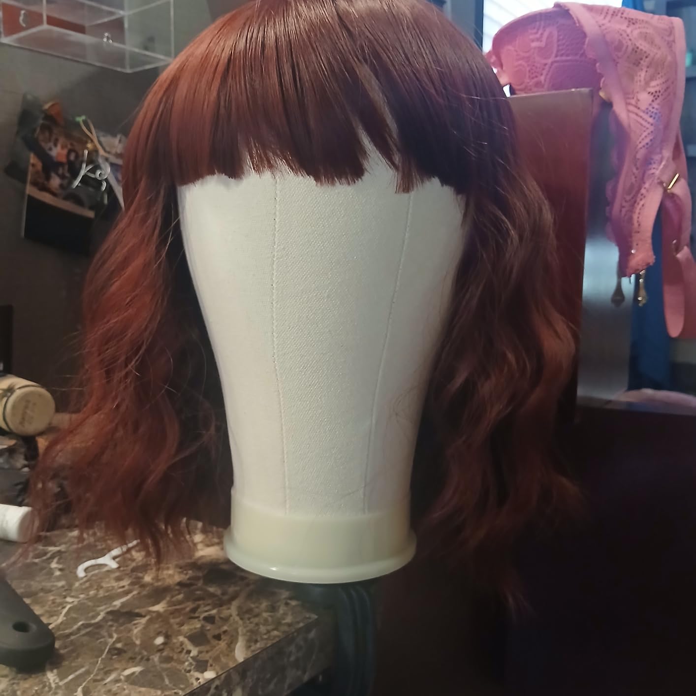 Klvied Wig Stand with 22 Inch Canvas Wig Head, Adjustable 34.64-51.48 Inch Tripod and Table Clamp Set for Wig Display, Basic Styling and Cosmetology Practice, with Carrying Bag customer photo 1