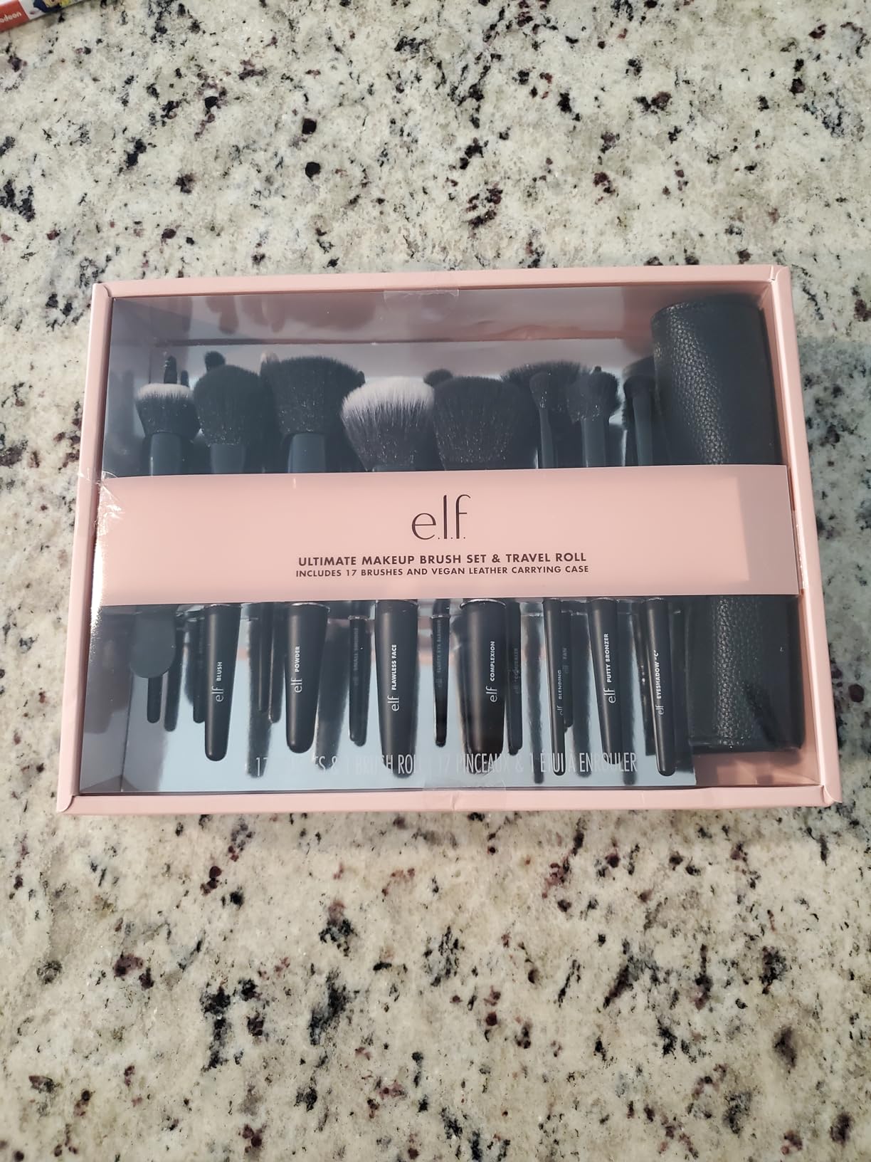 e.l.f. Ultimate Makeup Brush Set & Travel Roll, 17-Piece Brush Kit, Brushes For Eyeshadow, Foundation, Powder, Concealer & more, Vegan & Cruelty-Free customer photo 2