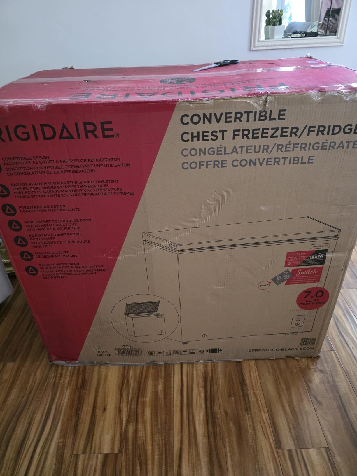 FRIGIDAIRE EFRF5003-BLACK Chest Deep Freezer-Garage-Ready, 5.0 Cu. Ft. Capacity, Black-Adjustable Thermostat-Removable Vinyl Coated Wire Basket-Easy Defrost Drain customer photo 2