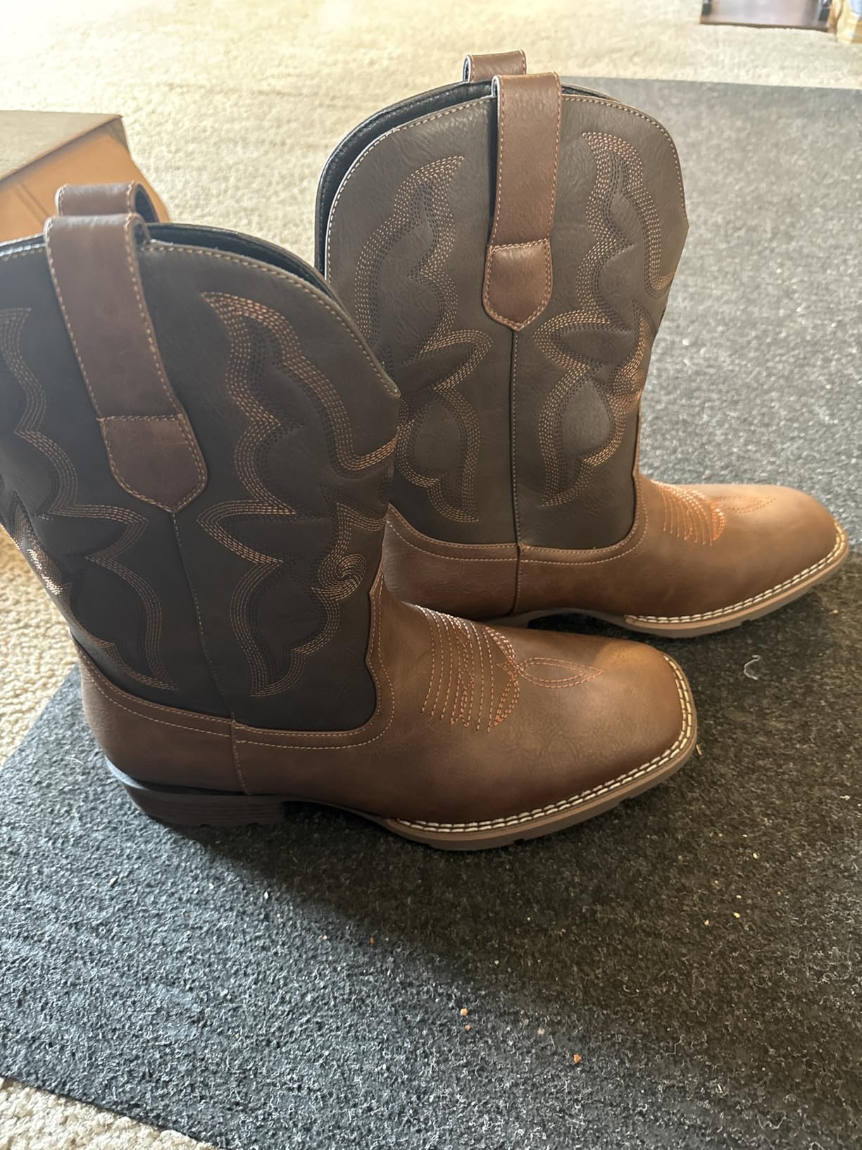 Cowboy Boots For Men - Western Boot Men's Cowboy Boots With Square Toe, Old West Style Embroidered customer photo 1