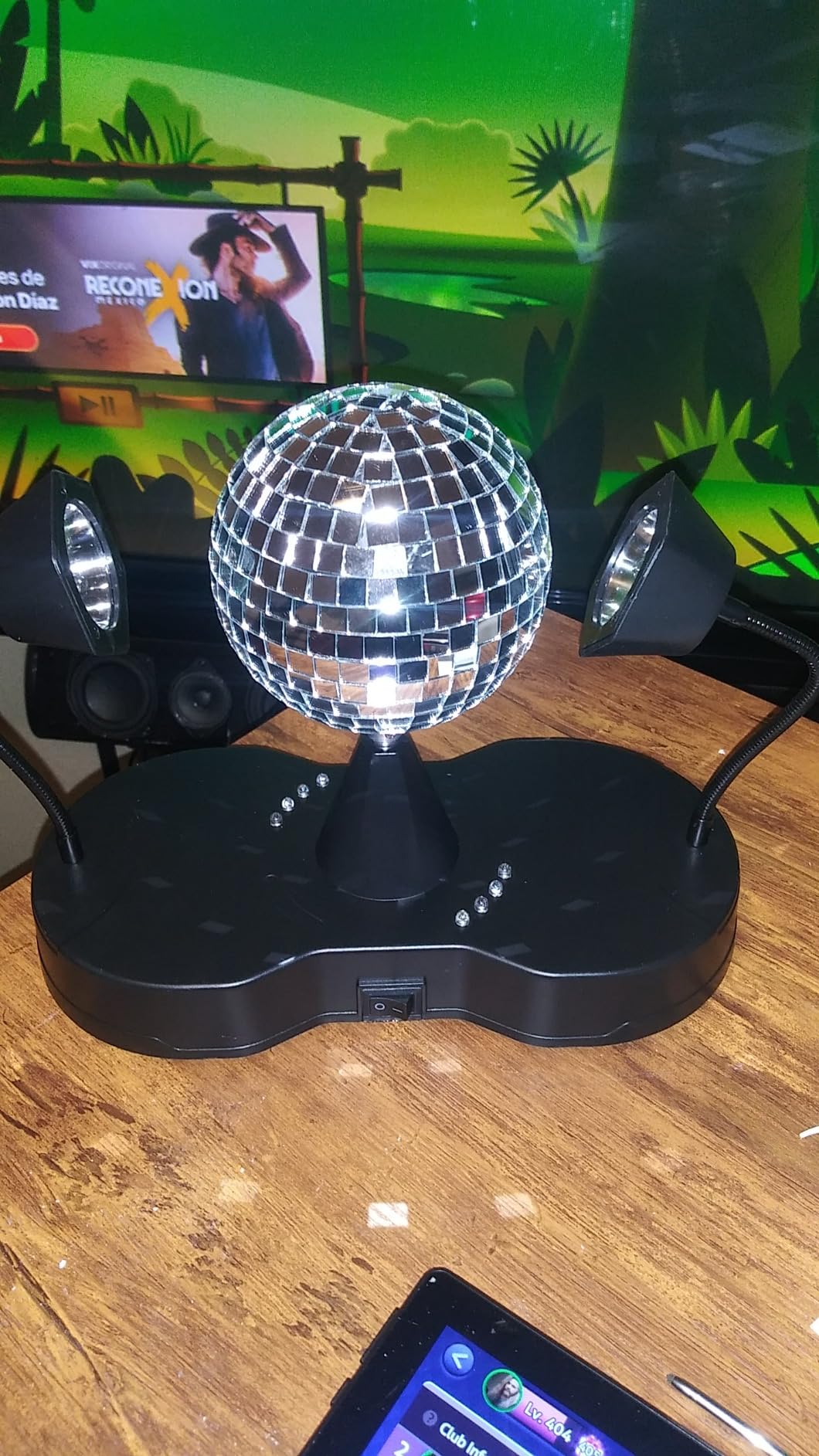 Playbees Rotating Disco Ball - LED Revolving Disco Ball with Movable Strobe Lights for Disco Party Decor, Mirror Lights Party, Mini Lava Lamp Alternative, 30 Second Dance Party customer photo 2