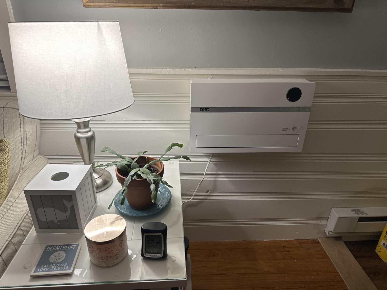 DREO Wall Heater for Bathroom, Smart Space Heaters with ALCI Plug, 1500W, 120° Vertical Oscillation, Adjustable Thermostat, 24H Timer, Easy Installation Electric Heater for Indoor use, Bedroom, Office customer photo 1