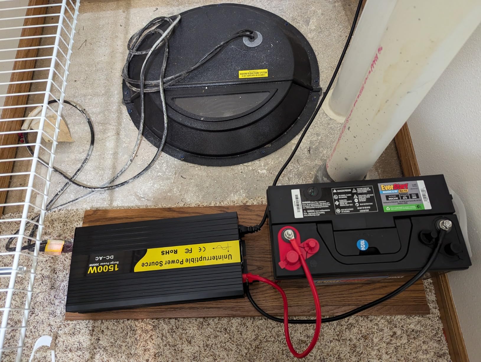 1500W Primary Sump Pump Backup System(No battery) Basement Protection Backup Inverter, Black, LCD Display, Auto Switches for Continuous Sump Pump Operation, Basement Emergency and Power Outage Backup customer photo 2