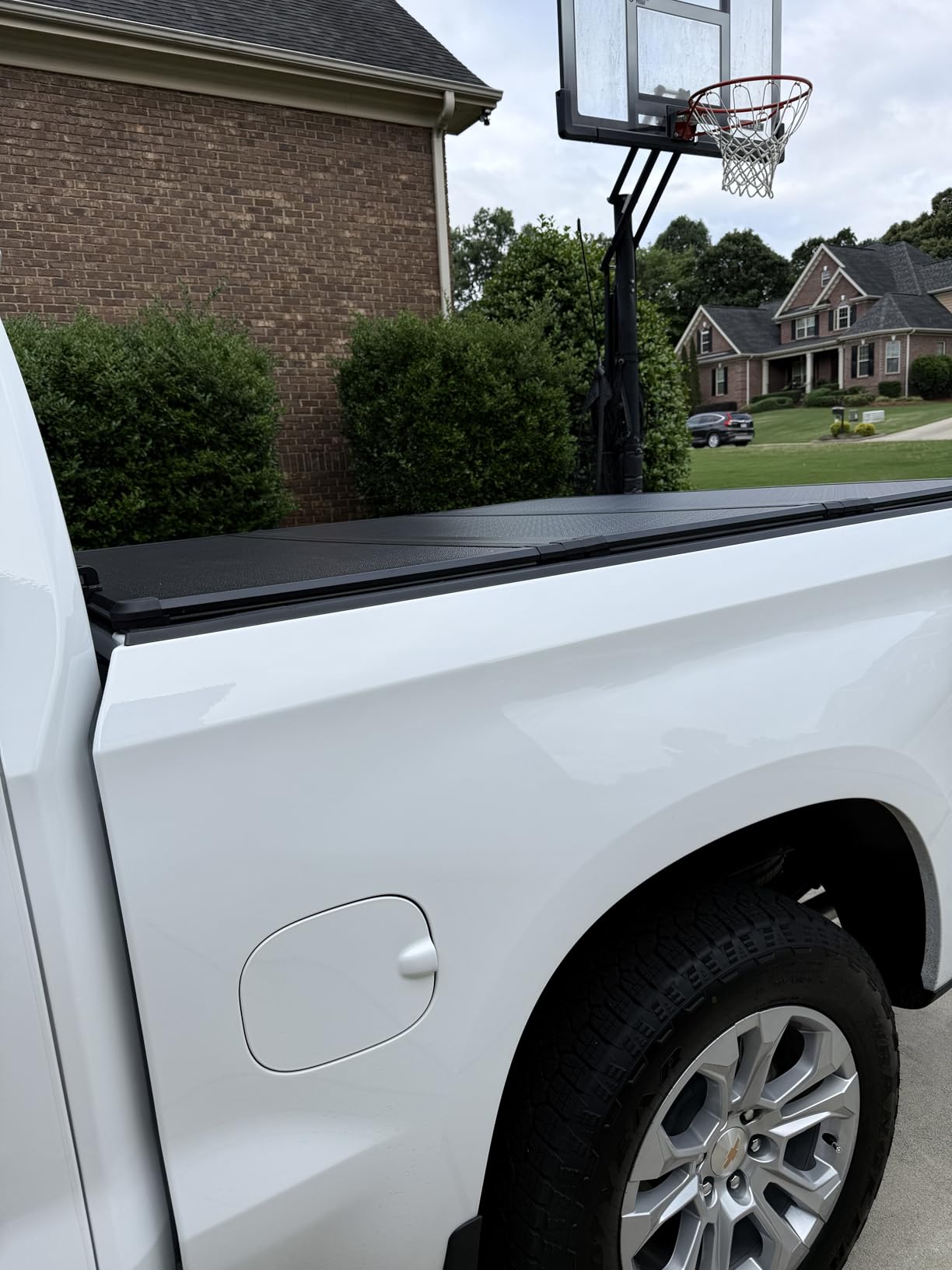 Hard Folding Truck Bed Tonneau Cover Compatible with Chevy Silverado & GMC Sierra 1500 (2007-2026) 5.8 FT Short Box (NO CarbonPro Bed), Tri Fold Style customer photo 1