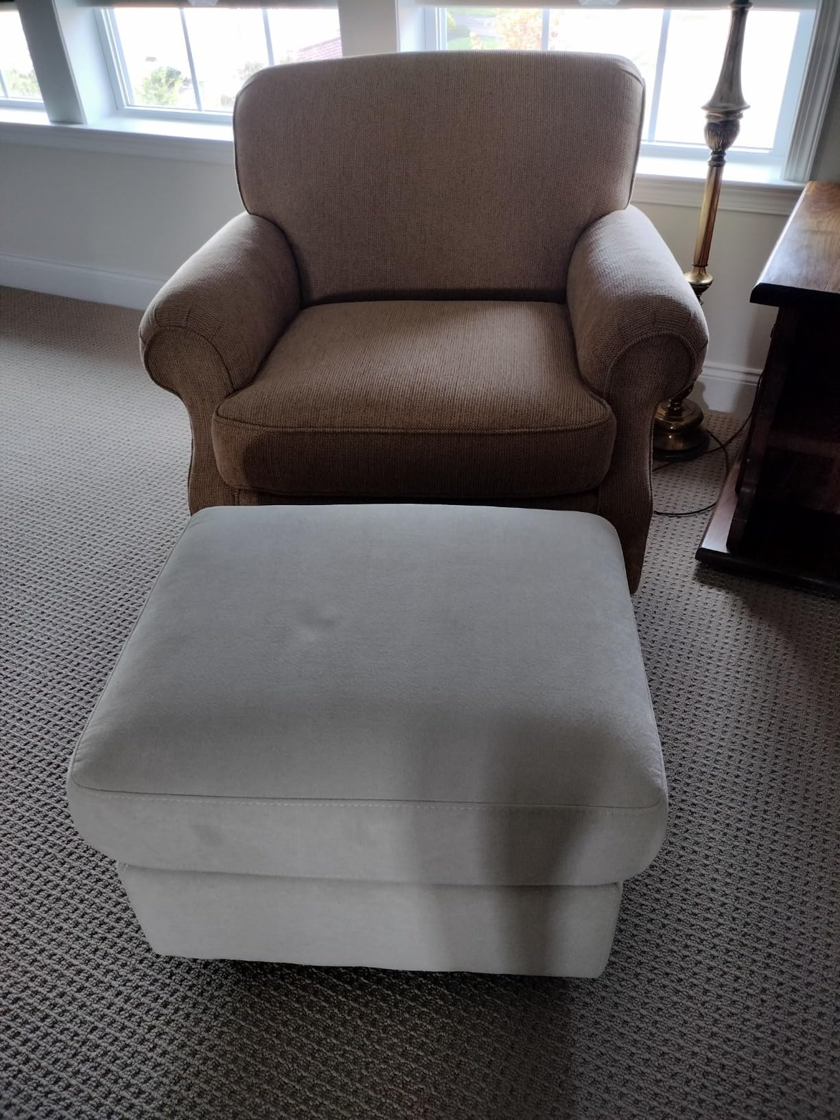 Nurture& Gliding Ottoman - Premium Ottoman Footrest for Nursery or Living Room, Features Premium, Stain-Resistant Performance Fabric in a Sleek, Smooth Glide Design. (Gray) customer photo 1