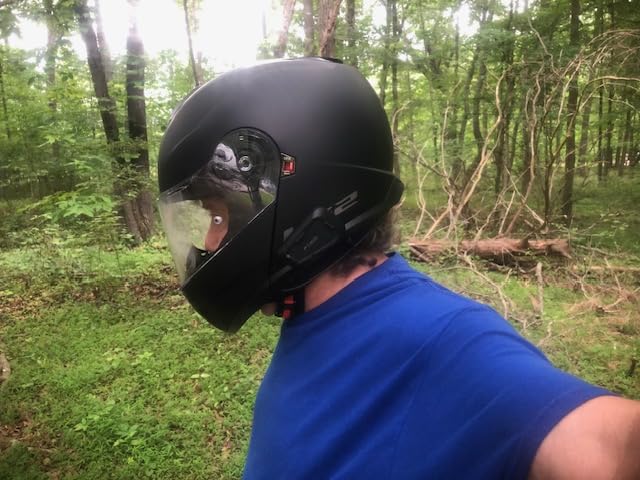 LS2 Helmets Strobe II Modular Motorcycle Helmet W/SunShield (Gloss Black - X-Small) customer photo 2