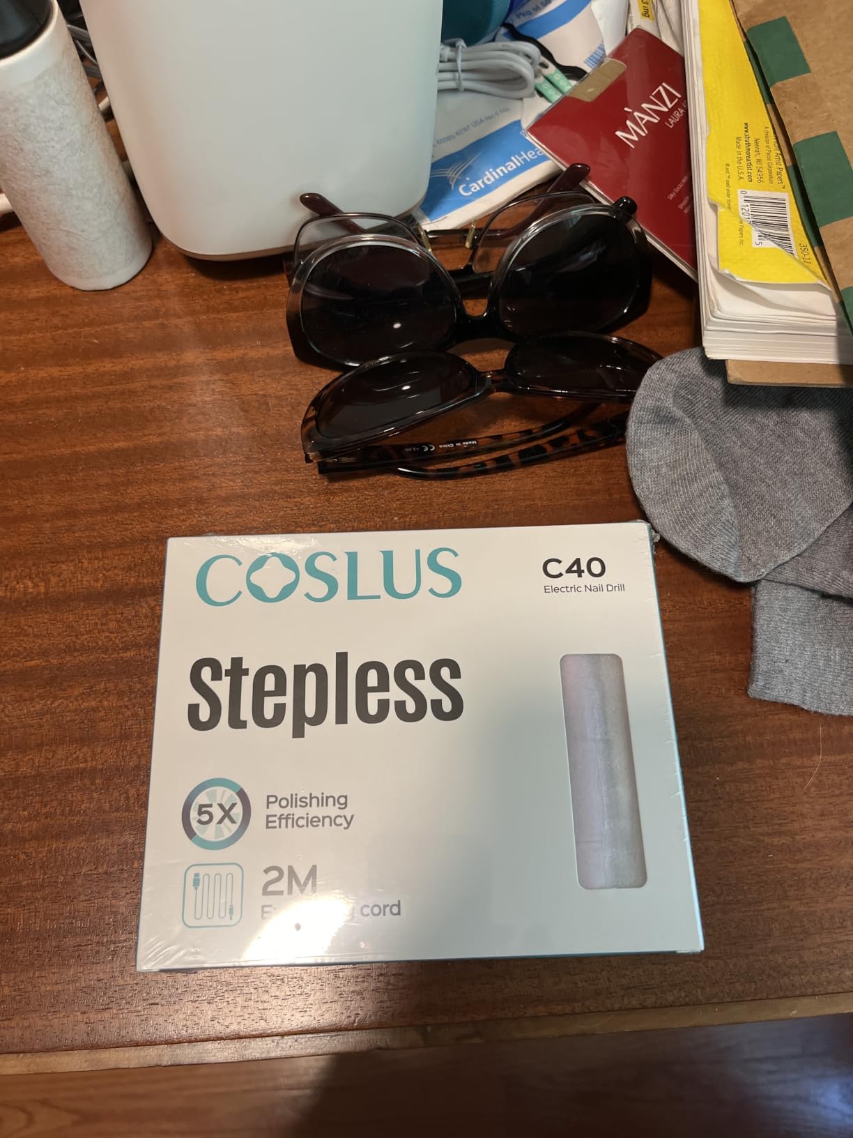 COSLUS C40 Electric Nail Drill File Professional: for Acrylic Gel Dip Powder Nails Portable Nail Machine Kit Manicure Pedicure Tools Polishing Set with Nail Drill Bits Sanding Bands customer photo 1