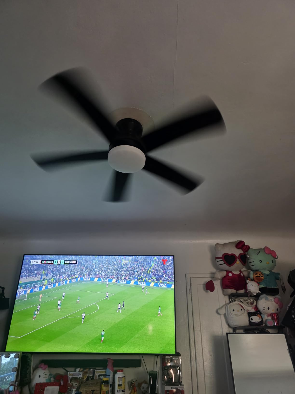 addlon Ceiling Fans with Lights, 42 Inch Low Profile Ceiling Fan with Light and Remote Control, Flush Mount, Reversible, 3CCT, Dimmable, Quiet, Black Small Ceiling Fan for Bedroom Indoor/Outdoor Use customer photo 2