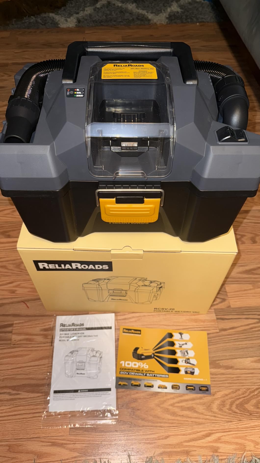 20V Cordless Vacuum Cleaner-Wet/Dry Shop Vac,2.6 Gallon Capacity,Compatible with DeWALT Batteries (Bare Tool - No Battery & No Charger),Ideal for Cleaning Car,Home Spaces,and Workshops RCSV-20 customer photo 2