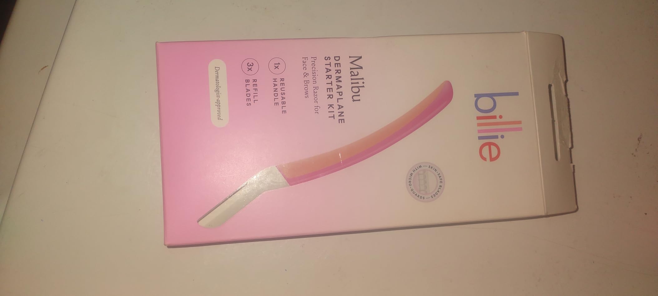 Billie - Dermaplane Starter Kit - Reusable Handle + 3 Refill Blades - Remove Facial Hair + Perfectly Shape Brows - Dermatologist-Approved - Malibu customer photo 2