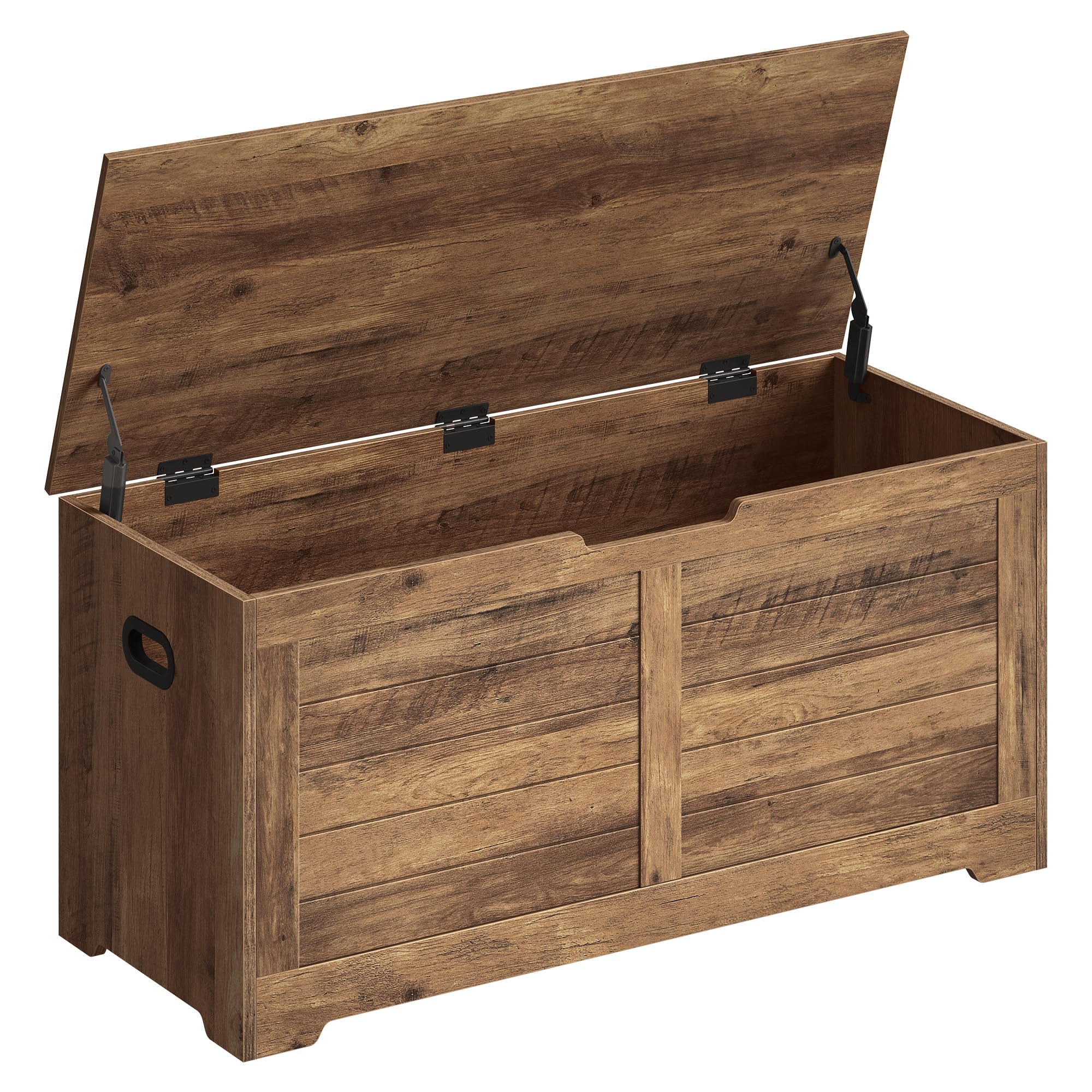 VASAGLE Storage Chest, Storage Bench with 2 Safety Hinges, Farmhouse Style, 15.7 x 39.4 x 18.3 Inches, for Entryway, Bedroom, Living Room, Honey Brown ULSB061K01 customer photo 1