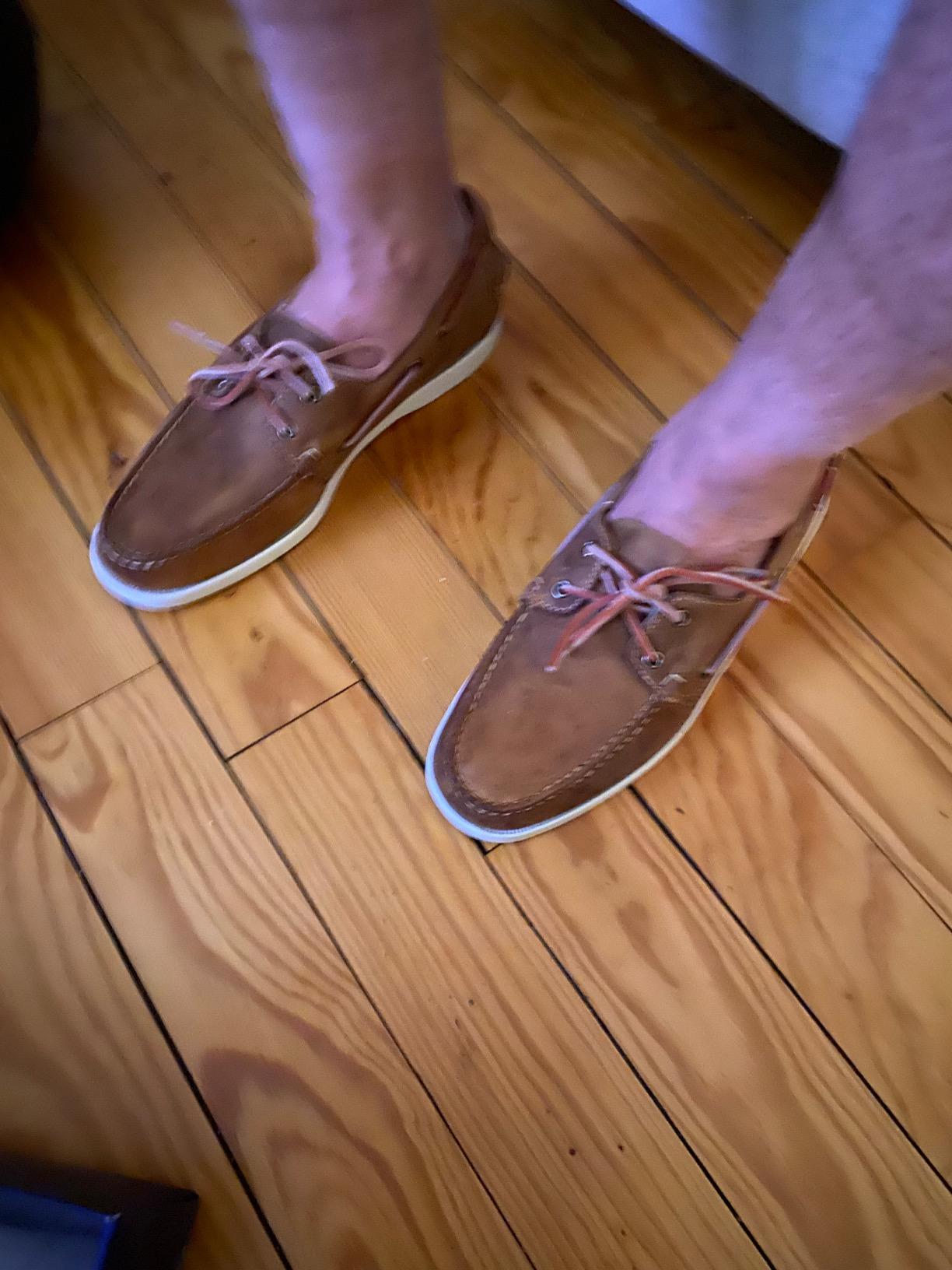 Sebago Portland Waxed Boat Shoes - Handsewn Waxed Leather Moccasins with Leather Sock Lining and Non-Marking, Slip-Resistant Rubber Outsoles customer photo 2